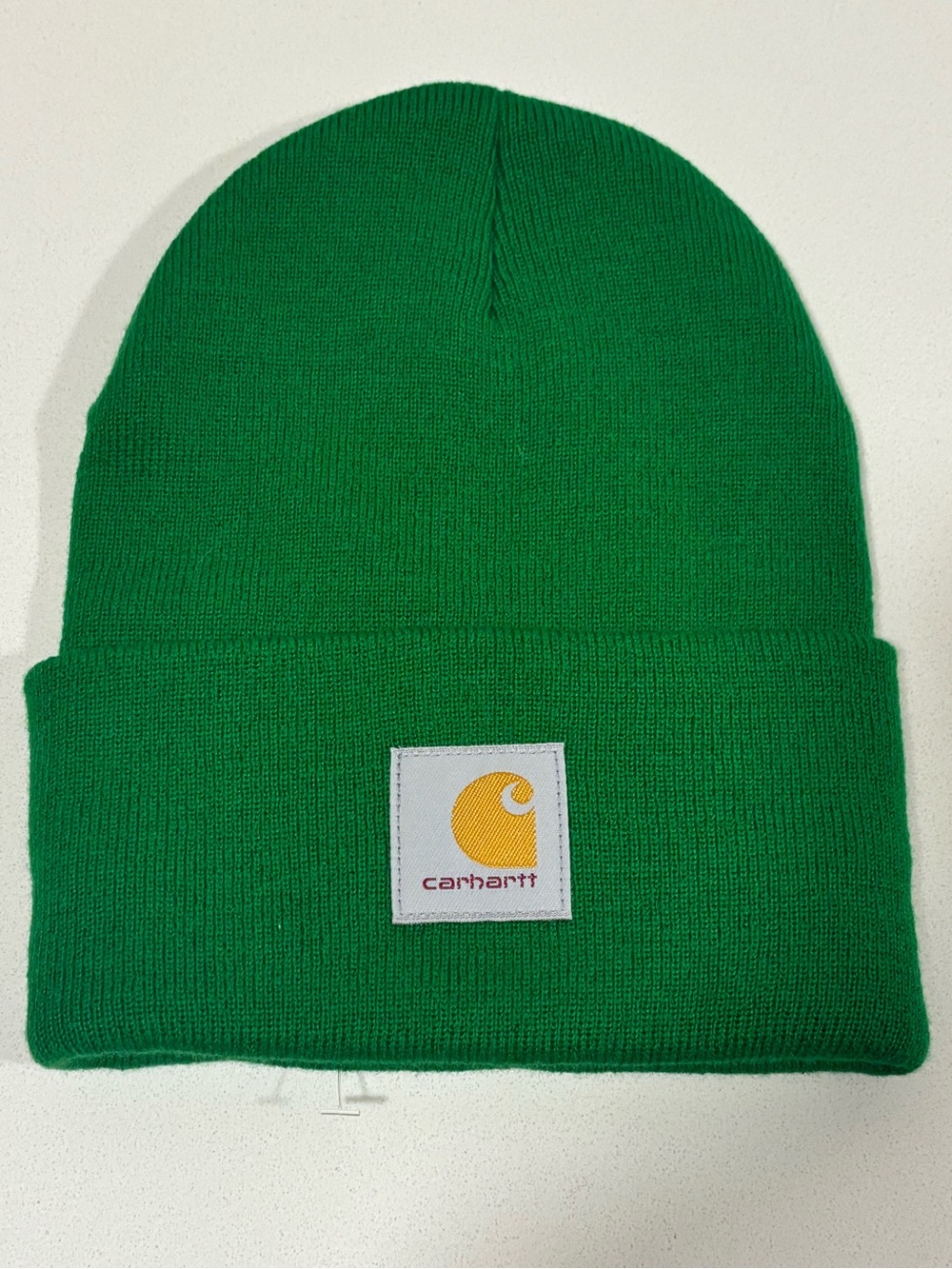 Carhartt A18 Knit Cuffed Beanie Bright Green One Size NWT Acrylic Logo Patch